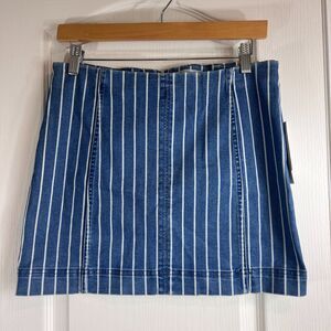 Jolt Mini Skirt Blue White Stripe Denim Juniors Size 13 / 31 - New With Tags!